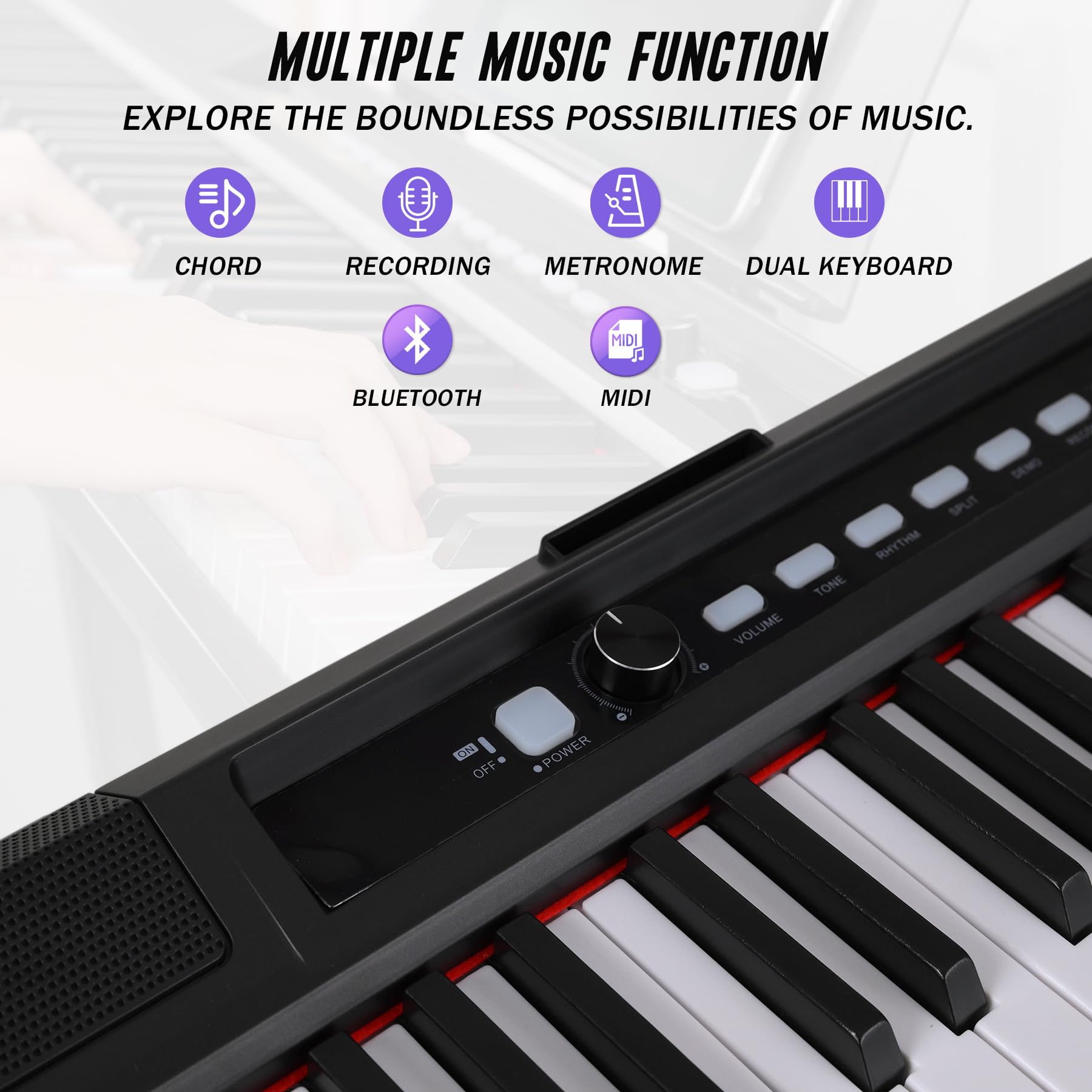 **88-Key Semi-Weighted Portable Digital Piano Keyboard Set for Beginners – Includes Stand, Carrying Case, Sustain Pedal & Headphones (Black) – Perfect for Home Practice, Studio Recording & Live Performances**