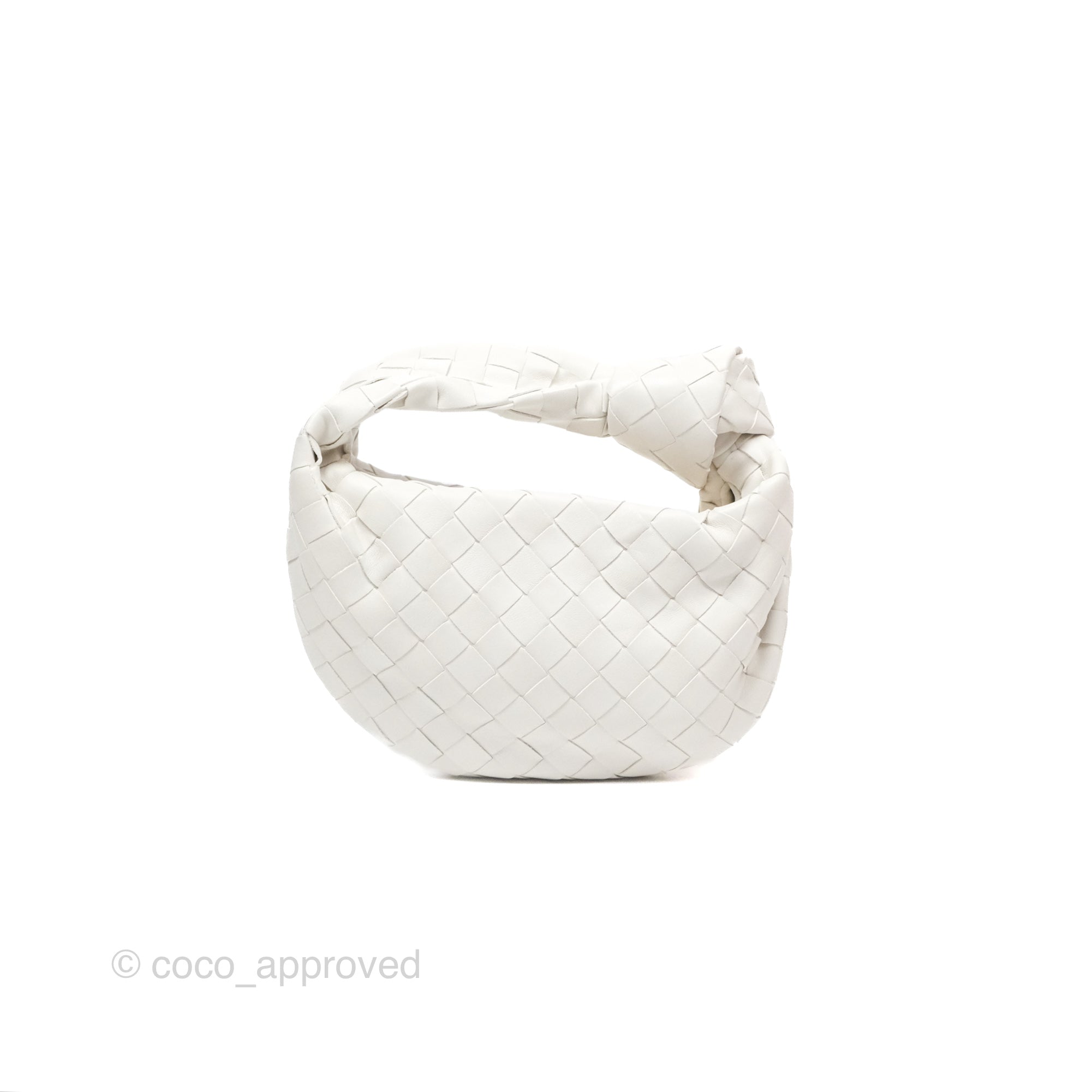 Bottega Veneta Mini Jodie Bag in White Lambskin Leather - Luxury Crossbody Purse for Women, Perfect for Date Night & Evening Events