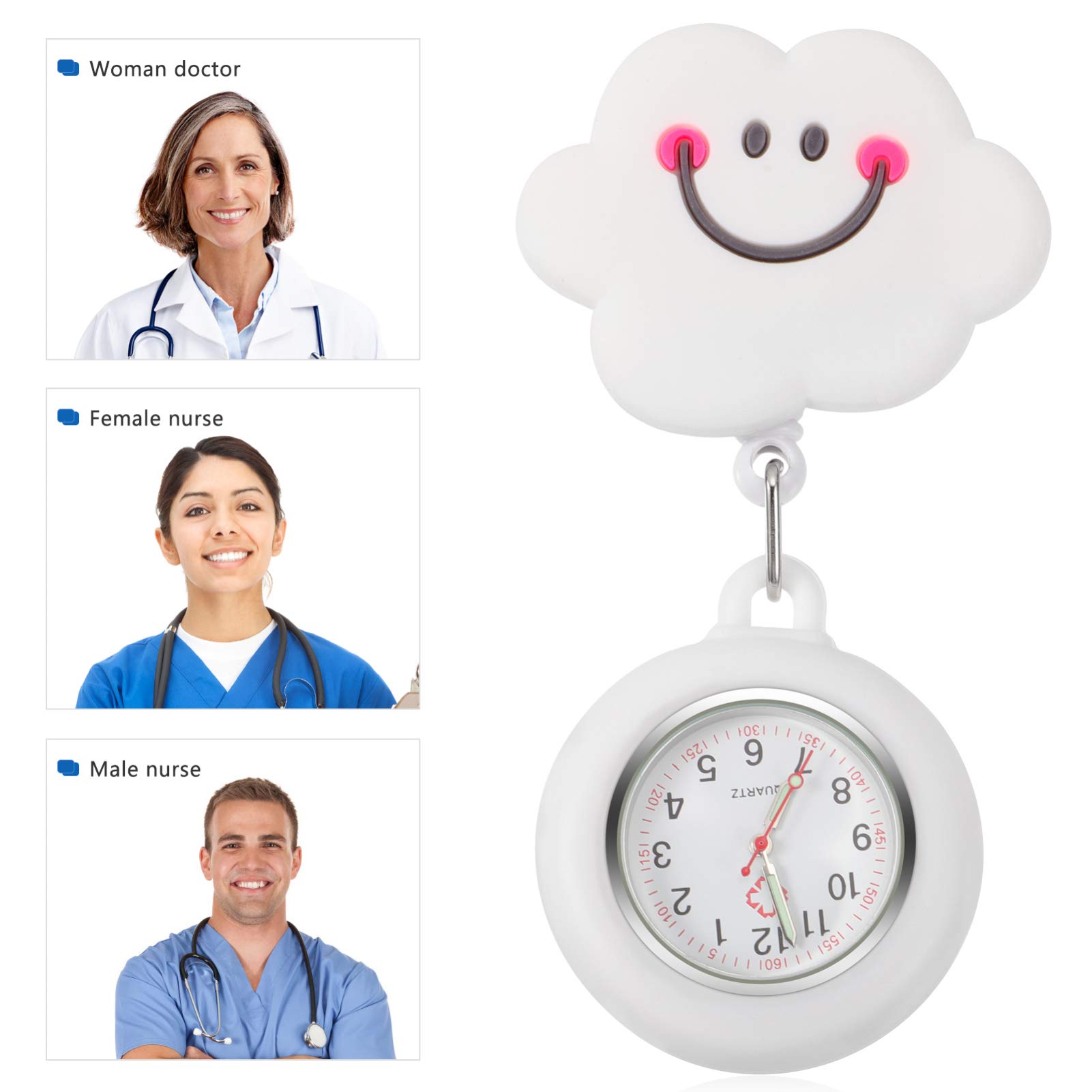 iplusmile Retractable Nurse Watch with Second Hand - Clip on Lapel Digital Pocket Watch for Nurses, Doctors, Students & Women - Perfect for Medical Shifts, Clinical Rotations & Time Management