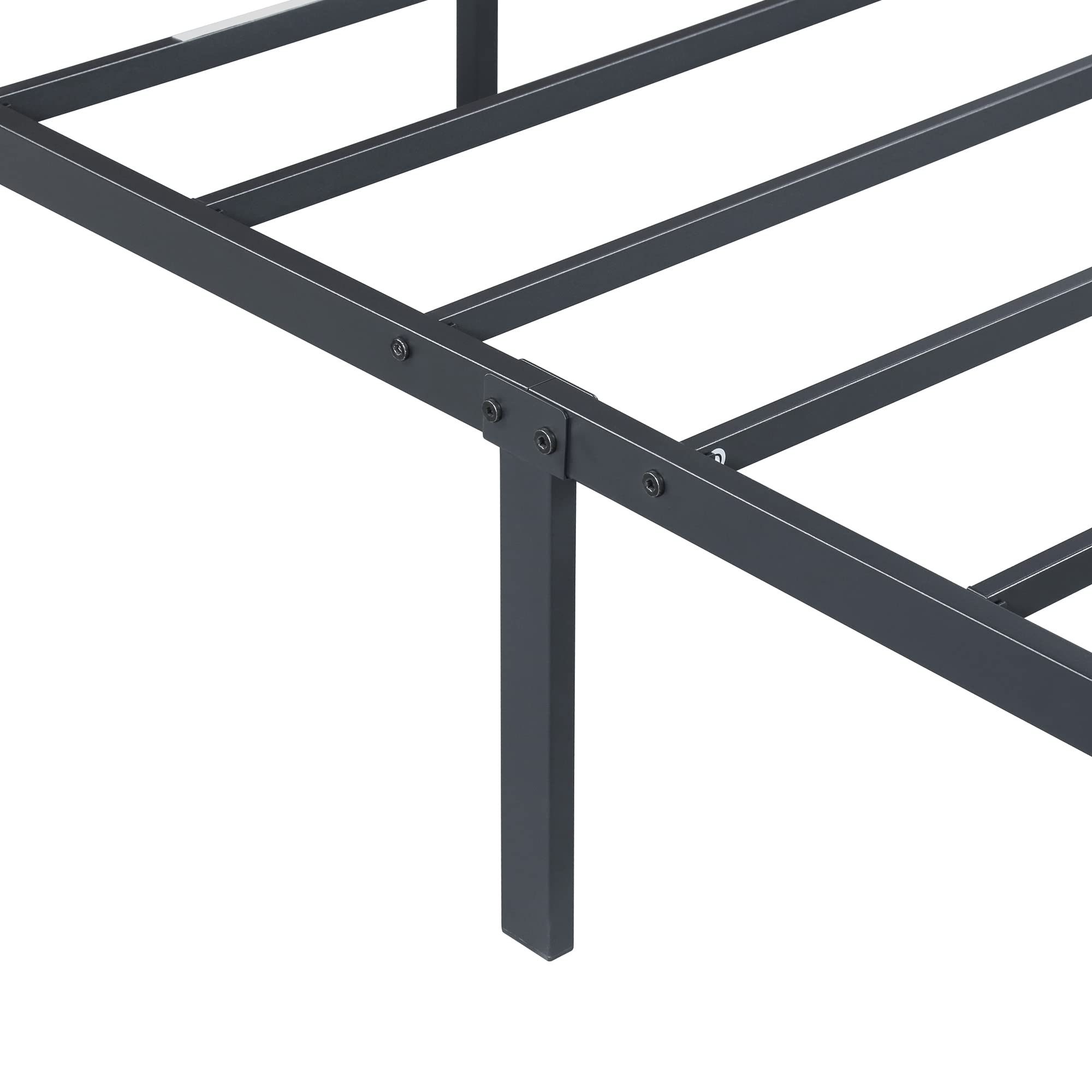 PrimaSleep 14 Inch Full Size Metal Platform Bed Frame with Bamboo Headboard - Sturdy Support, Noise-Free Design for Bedroom, Guest Room, or Dormitory