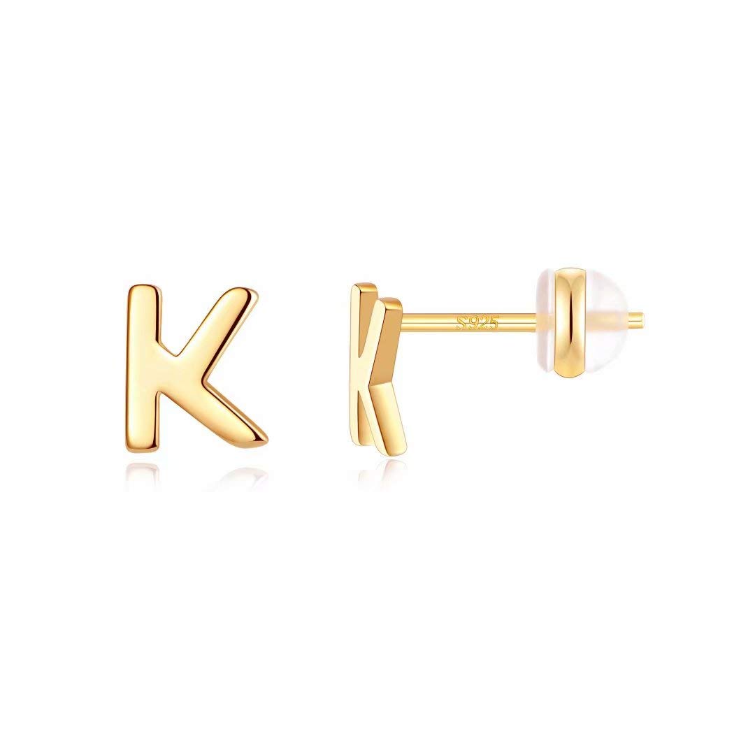 925 Sterling Silver Initial Stud Earrings for Women - Hypoallergenic Small Letter Earrings, Dainty Minimalist Jewelry Gift for Her - Perfect for Everyday Wear, Birthdays & Special Occasions