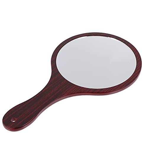 Portable Wooden Handle Travel Makeup Mirror - Compact Vanity Mirror with Stand for Home, Office & Travel | Perfect for Cosmetics, Skincare & Beauty Routines