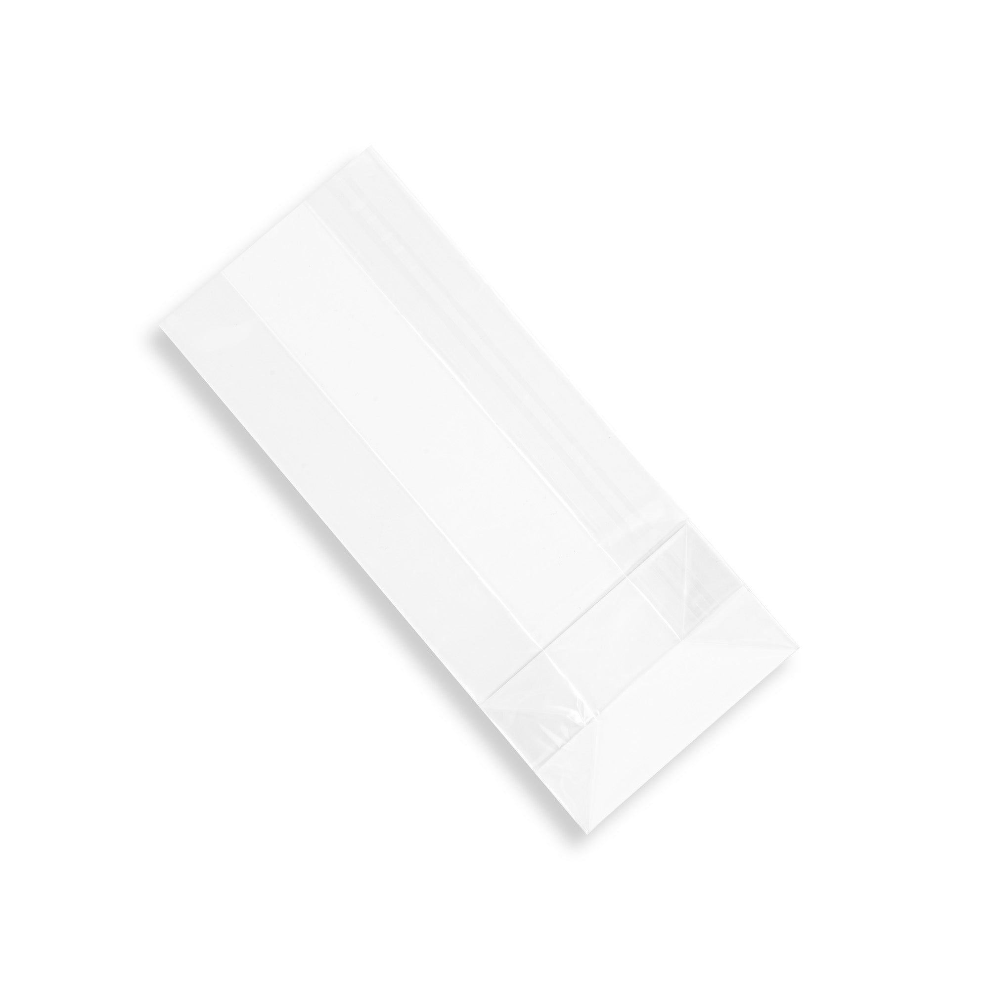 Clear Plastic Gusset Bags with Flat Bottom & Paper Insert - Heat Sealable 5x3x12 Inches - 100 Count Box for Food Packaging, Retail Display & Storage