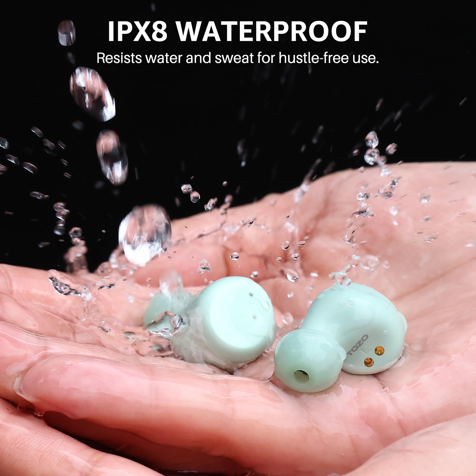 TOZO T6 Wireless Earbuds Bluetooth 5.3 Headphones - 50Hrs Playtime, IPX8 Waterproof, Wireless Charging Case, Customizable EQ - Perfect for Gym, Running, Travel & Work (Upgraded Version)
