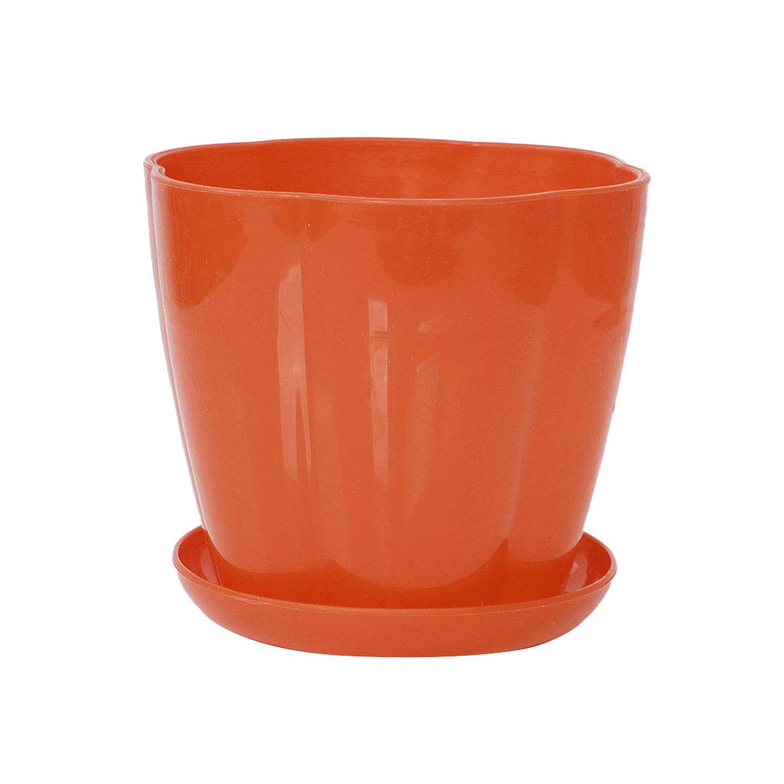 uxcell Orange Plastic Flower Pot Planter Holder for Home, Office & Garden Decor - Perfect for Indoor Plants, Succulents & Tabletop Decorations