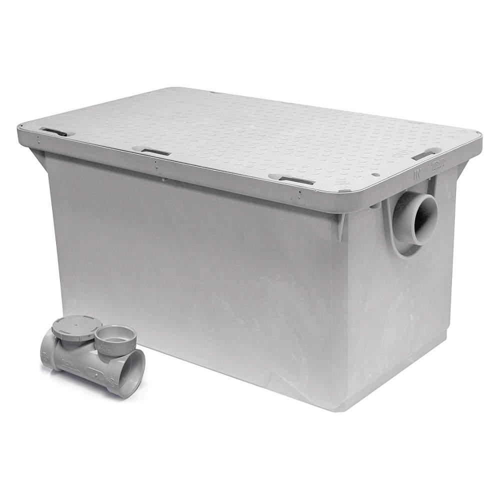 Canplas 3925XTA02 25 GPM Grease Interceptor - 50 lb. Capacity, 2 Connection - Perfect for Commercial Kitchens & Food Service Establishments