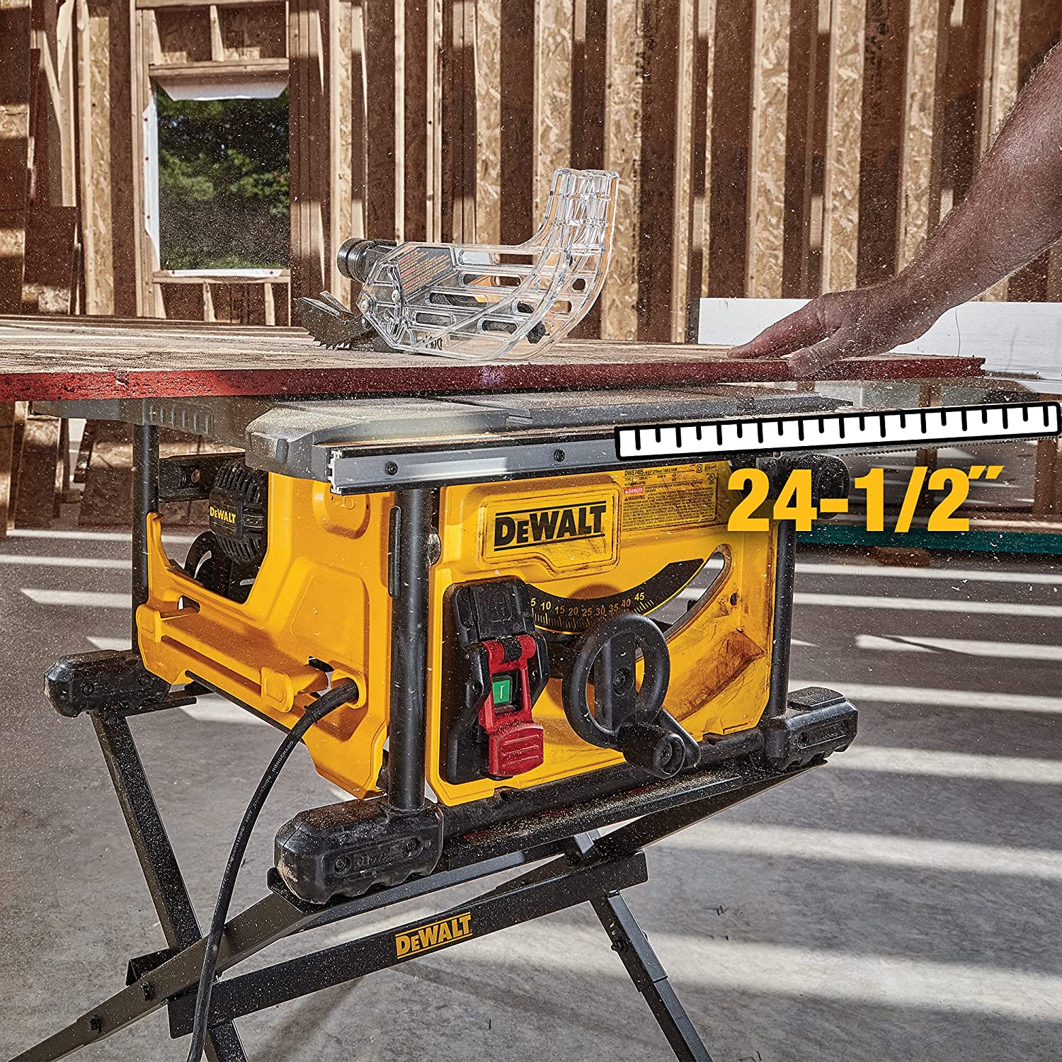 DEWALT DWE7485 8-1/4 Inch Compact Jobsite Table Saw - Refurbished with DEWALT Warranty | Portable & Lightweight for Woodworking, DIY Projects, and Construction Sites