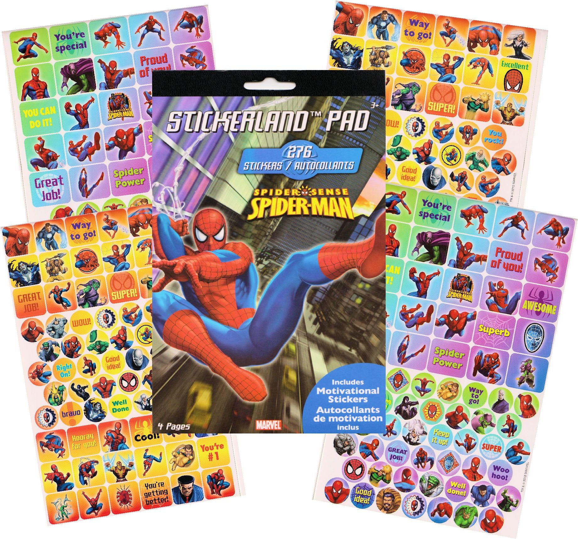 Spider-Man Reward Stickers Pack - 276 Pcs Motivational Stickers for Kids, Teachers & Parents - Perfect for Classroom, Homeschooling & Behavior Charts