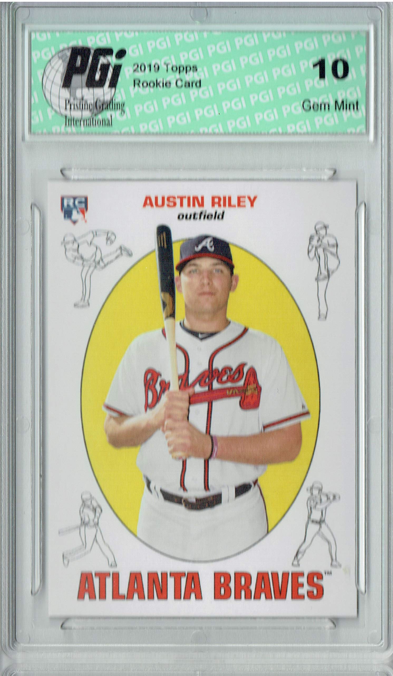 Austin Riley 2019 Topps #312 Throwback SP 1218 Rookie Card PGI 10 Gem Mint - Perfect for Baseball Card Collectors and Atlanta Braves Fans