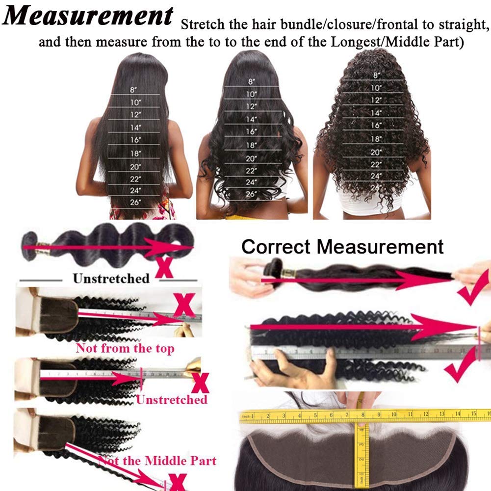 Amella Hair 100% Unprocessed Brazilian Curly Human Hair Bundles with Closure (16