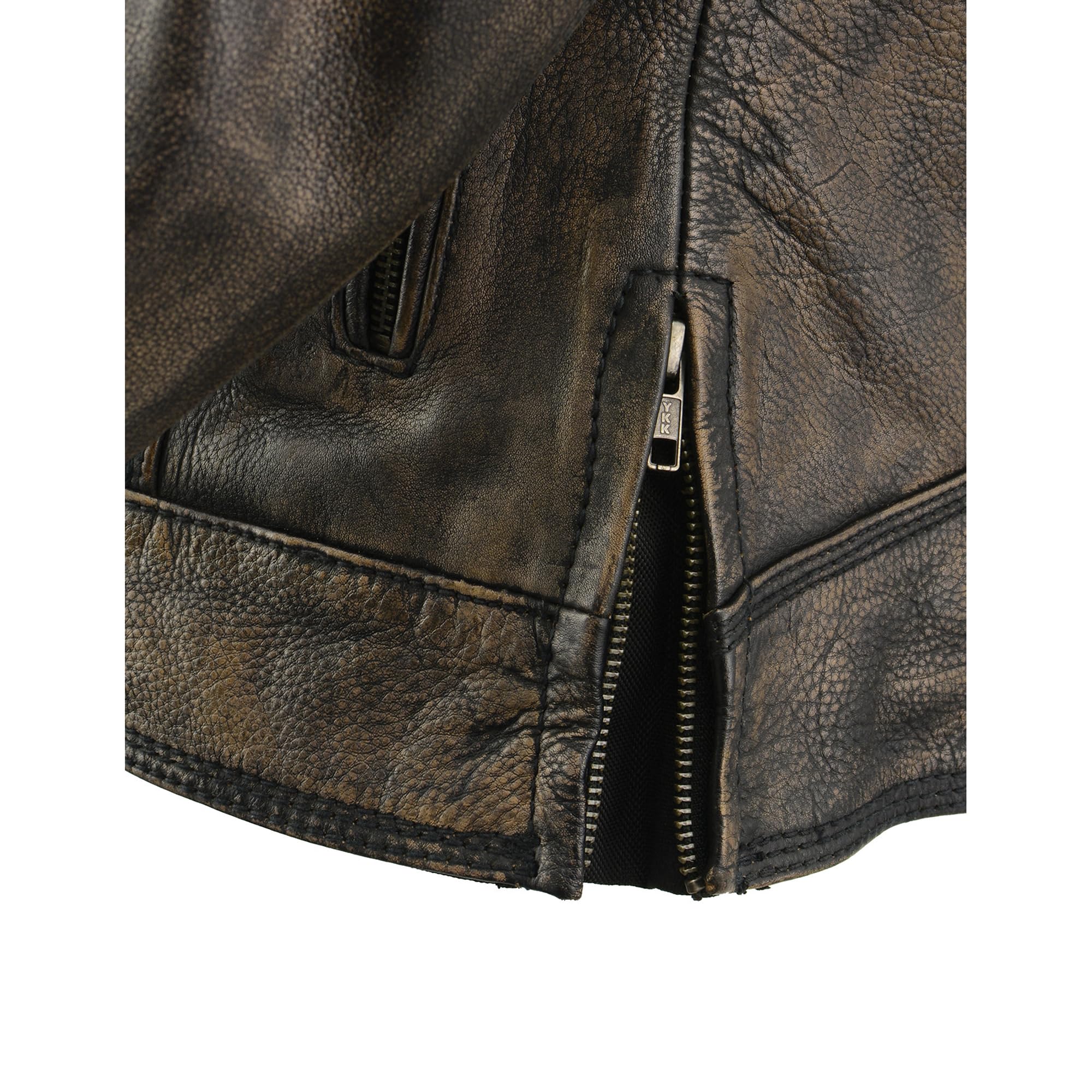 Milwaukee Leather Women's Brown Distressed Scooter Jacket MLL2550 - Breathable Venting Design for Motorcycle Riding & Outdoor Adventures