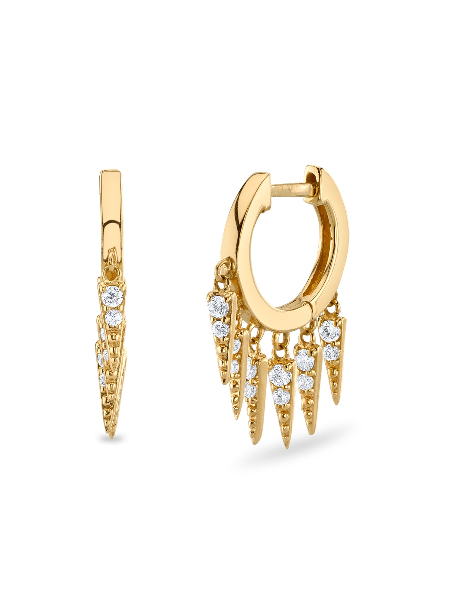Small Diamond Fringe Hoop Earrings for Women - Elegant Dangle Drop Earrings for Party, Wedding & Everyday Wear