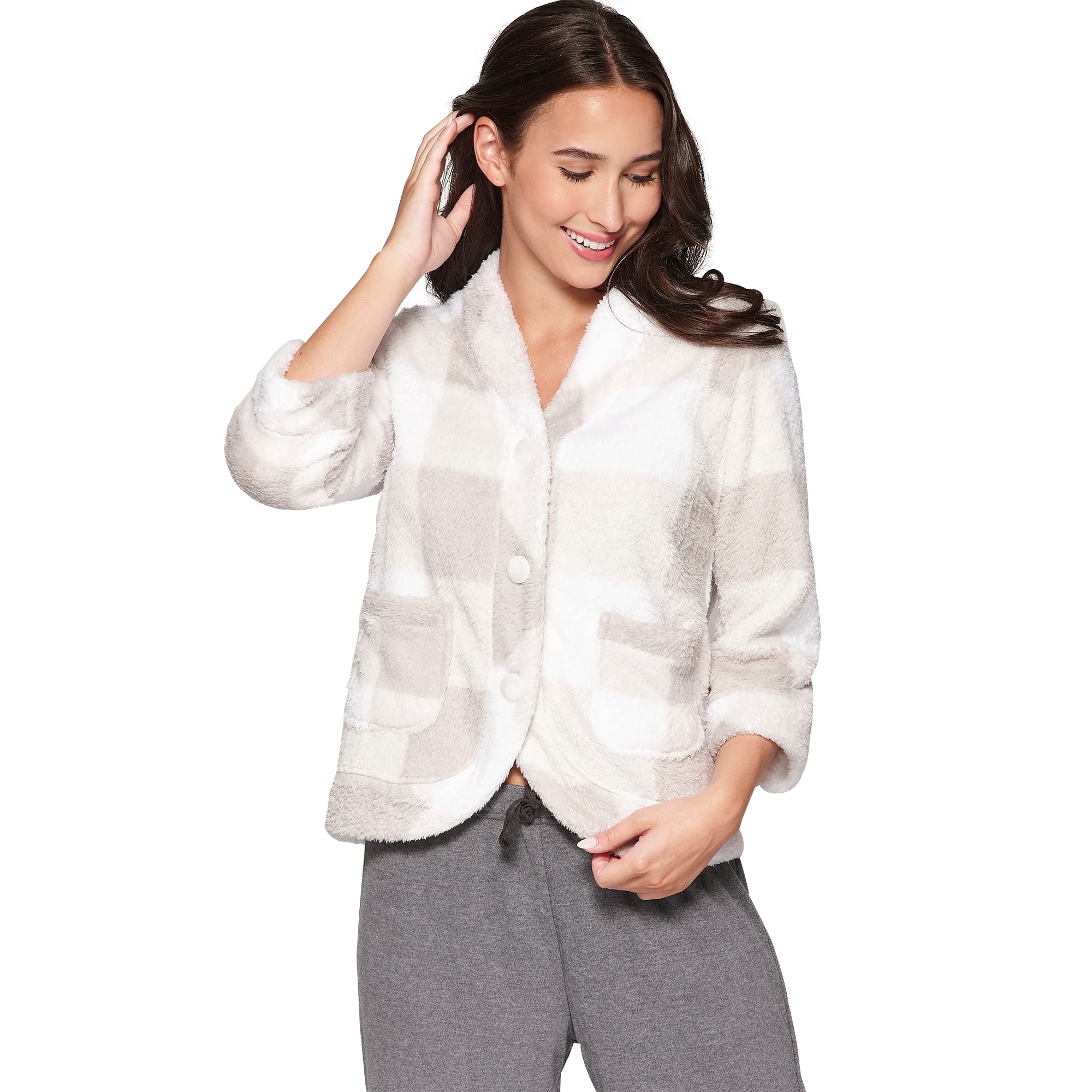 Women's Casual Bed Jacket with Velcro Openings - Soft Comfort Robe for Relaxing at Home, Lounging & Nursing