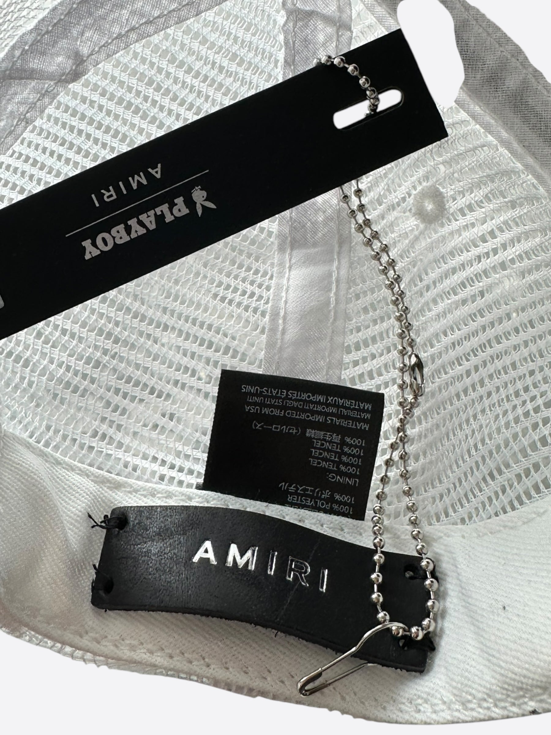 Amiri Playboy White & Black Logo Trucker Hat - Stylish Snapback Cap for Men & Women - Perfect for Streetwear, Casual Outfits & Music Festivals