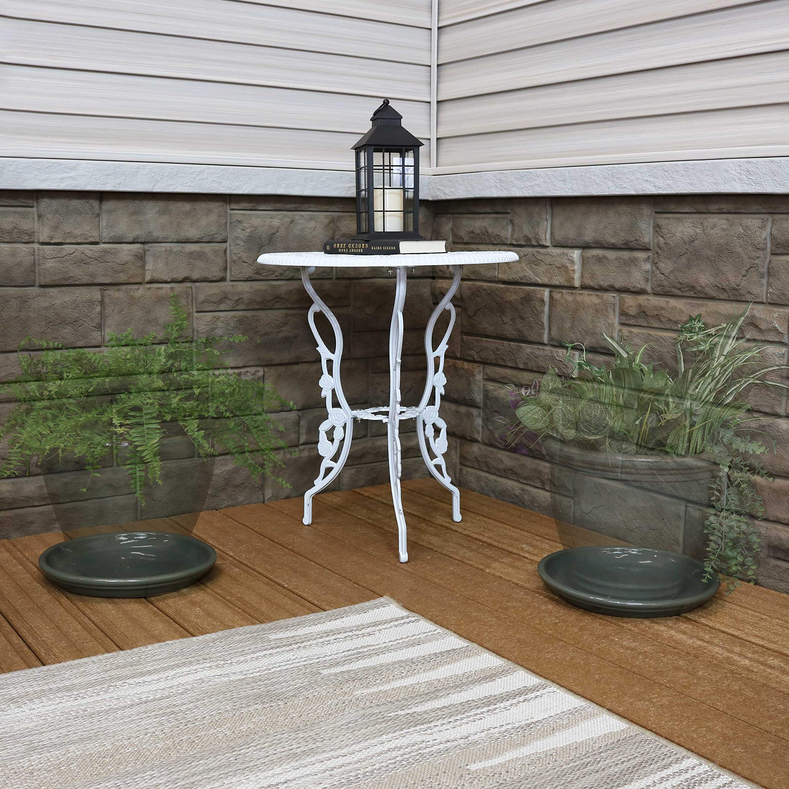 Sunnydaze 12-Inch Ceramic Outdoor Flower Pot Saucers Set of 4 - UV & Frost Resistant, Gray Glazed Finish - Perfect for Garden, Patio & Deck Plant Drainage Protection