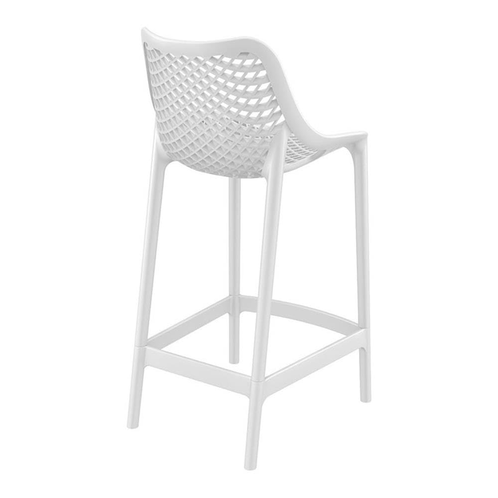 White Compamia Air Patio Counter Stool Set of 2 - Lightweight Outdoor Bar Stools for Patio, Deck, Poolside & Backyard Dining