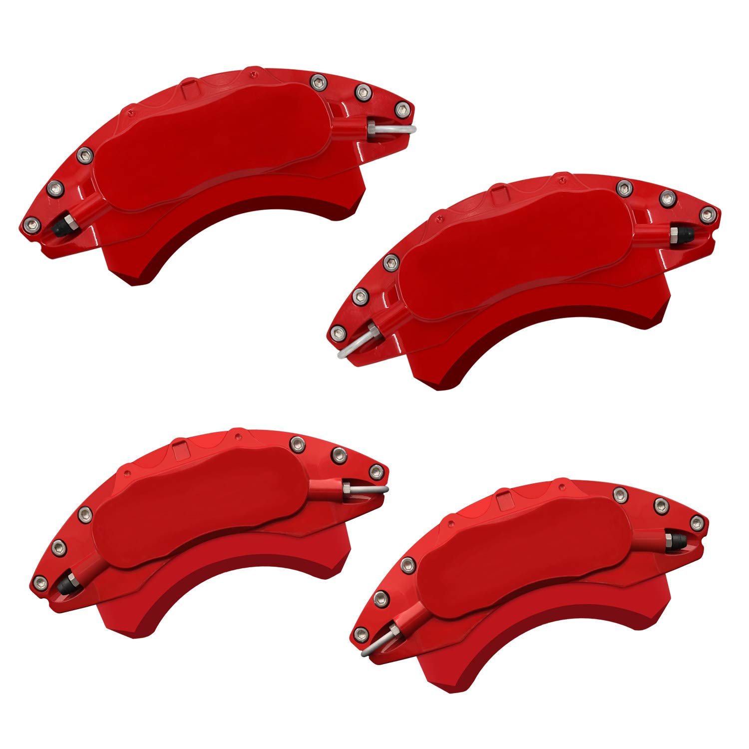 AOOA Red Brake Caliper Covers Set of 4 - Compatible with Ford Mustang | High-Performance Car Accessories for Enhanced Style & Protection | Perfect for Car Enthusiasts & Auto Shows