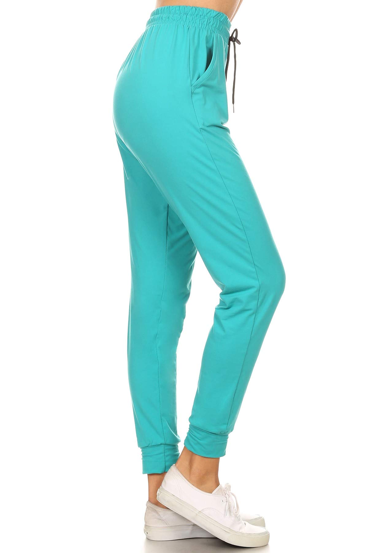 Leggings Depot Women's Printed & Solid High Waisted Yoga Pants - Soft Stretchy Workout Joggers for Running, Gym & Lounge Wear - Comfortable Elastic Cuff Sweatpants for Women's Activewear