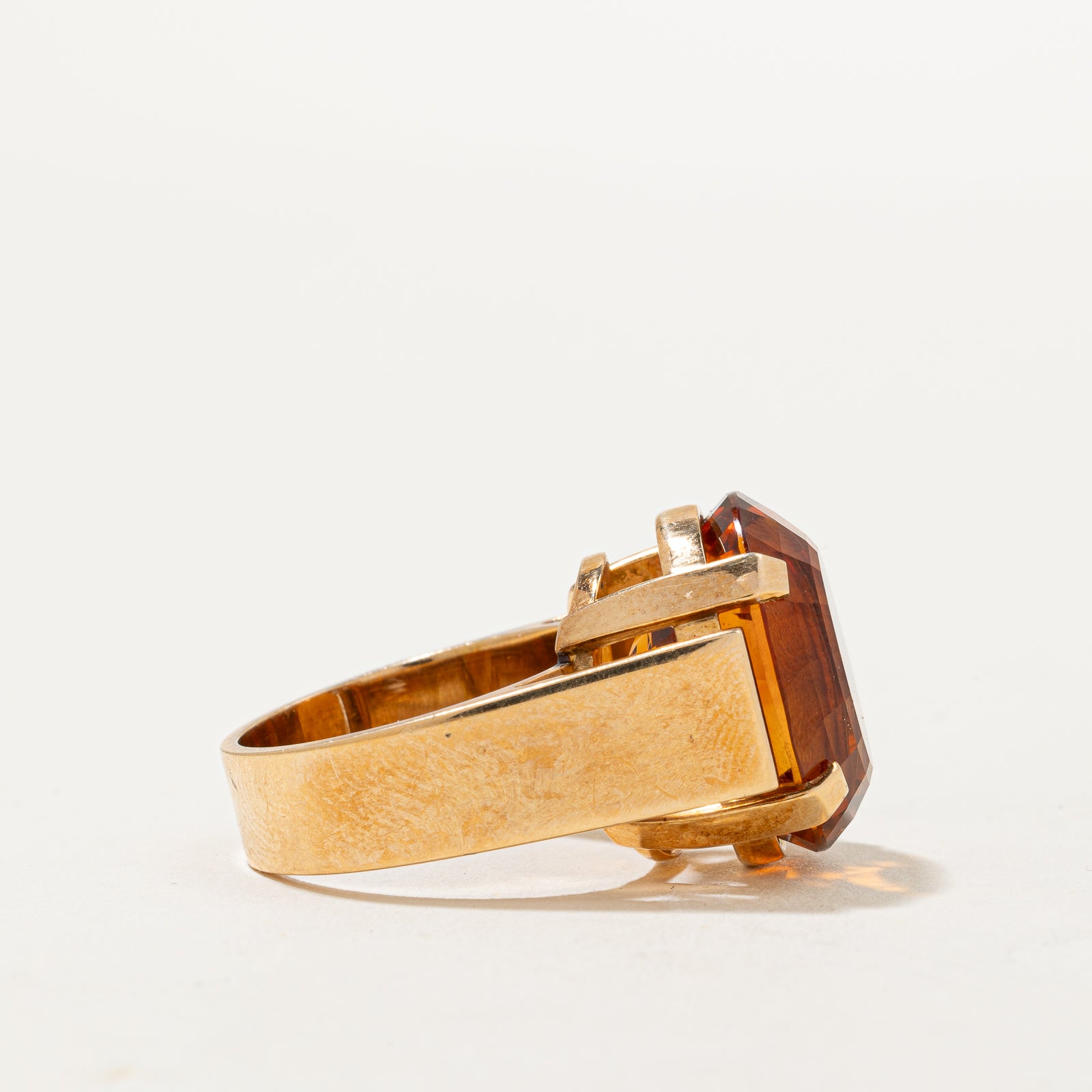 15.00ct Mandarin Citrine Cocktail Ring - Size 6.5 | Elegant Statement Jewelry for Evening Parties, Weddings & Special Occasions