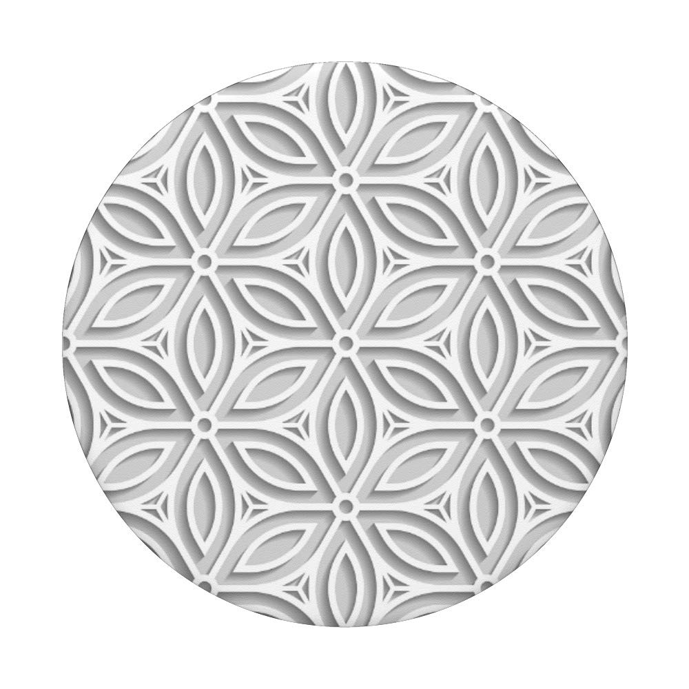 Floral Print PopSockets Swappable PopGrip - White Feminine Flower Design for Phone Grip & Stand - Perfect for iPhone, Samsung, and Smartphones (Ideal for Work, Travel, and Daily Use)