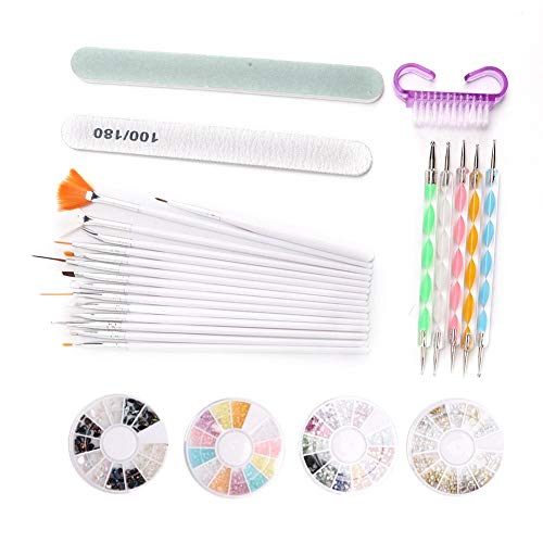 Professional Nail Art Brush Set - High Quality Salon Manicure Tools with Fashion Nail Stickers for Home & Salon Use | Perfect for DIY Nail Art, Gel Polish Application & Nail Design