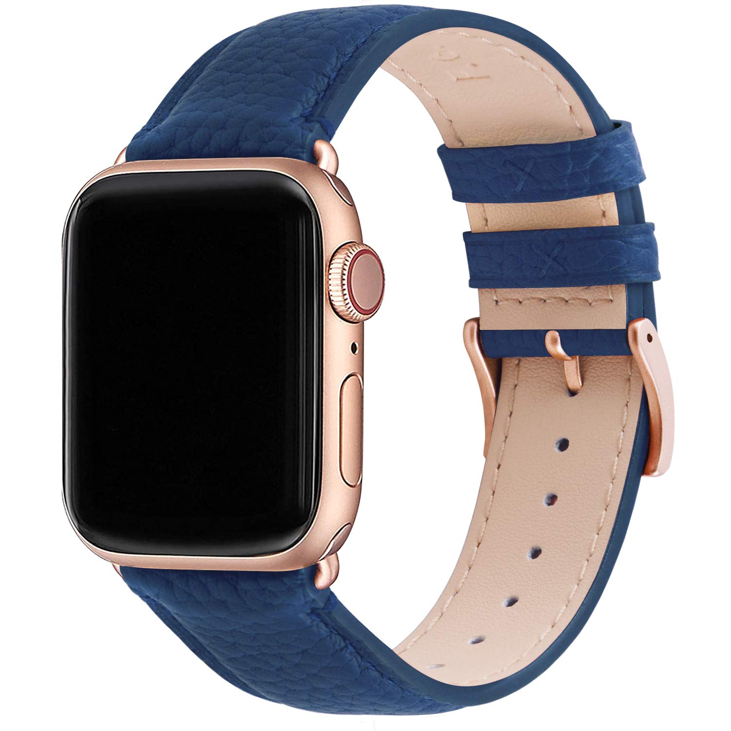 Premium Fullmosa Leather Bands for Apple Watch 38mm 40mm 41mm 42mm 44mm 45mm 49mm - Fashionable iWatch Strap with Protective Case Compatible with Series 9/8/7/6/5/4/3/2/1/SE/Ultra 2 - Elegant Accessory for Women | Perfect for Work, Date Night & Formal Occasions