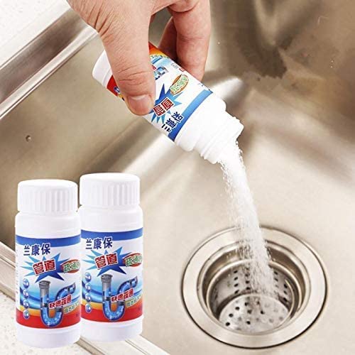 **Powerful Sink & Drain Cleaner Powder - Fast Unclogging for Kitchen & Toilet Pipes - 110g Pack (1 Pack) - Ideal for Hair, Grease, and Food Waste Removal**