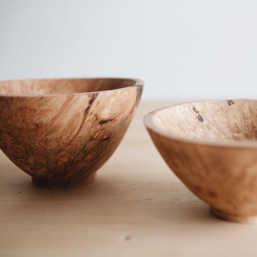 Handcrafted Maple Burl Wood Bowl - Natural Wooden Fruit & Nut Serving Bowl for Kitchen, Dining Table Decor, Rustic Home Centerpiece