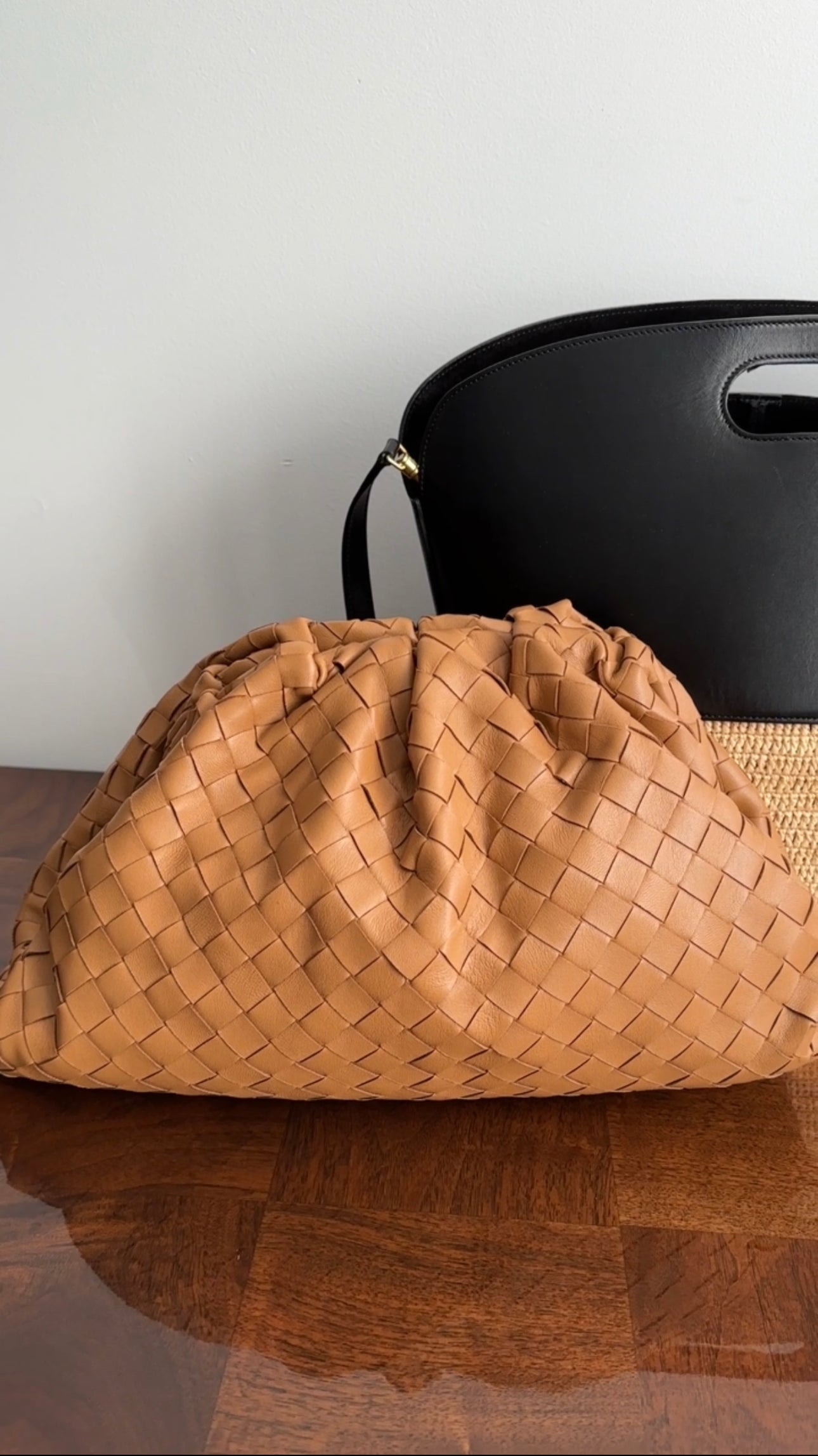 Bottega Veneta Caramel Intrecciato Leather Pouch Clutch Bag for Women | Luxury Designer Handbag | Perfect for Evening Parties, Weddings & Special Occasions