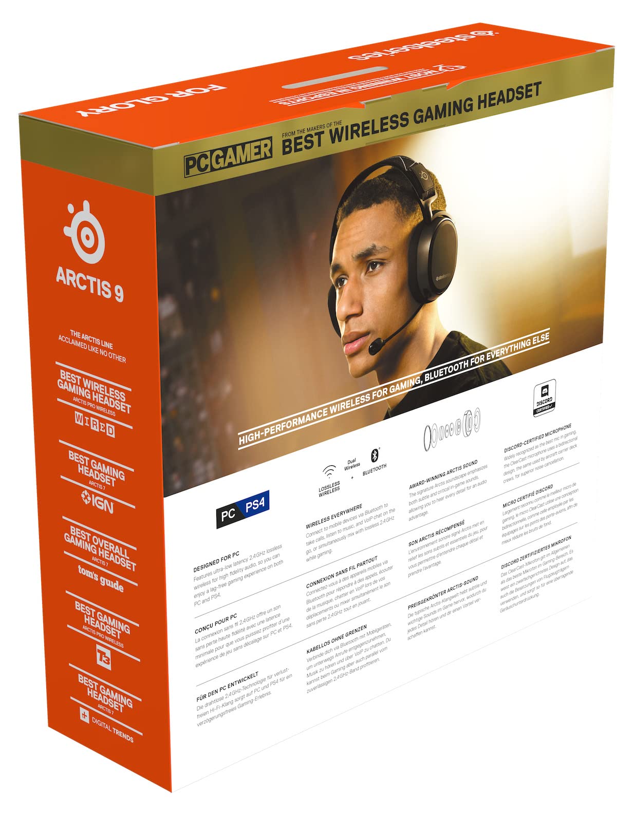 Arctis 9 Wireless Gaming Headset for PC - Noise Cancelling Bluetooth Headphones with Microphone for PS5, Xbox & PC Gaming - Perfect for Competitive Gaming & Home Office Use