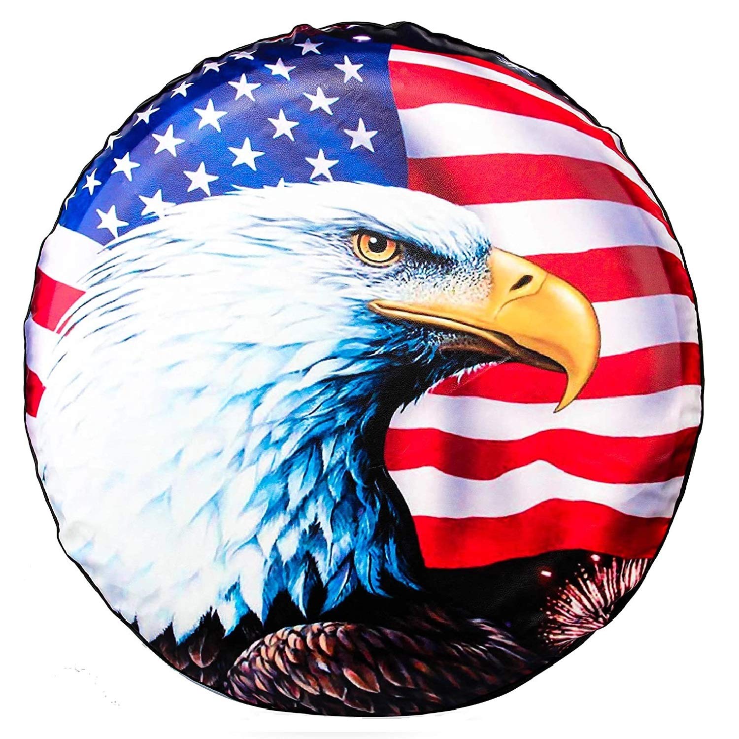 American Flag Eagle Spare Tire Cover - 18 Inch Waterproof Dust-Proof Wheel Cover for Jeep, Trailer, RV, SUV & Camper Van | Perfect for Off-Road Adventures & Road Trips