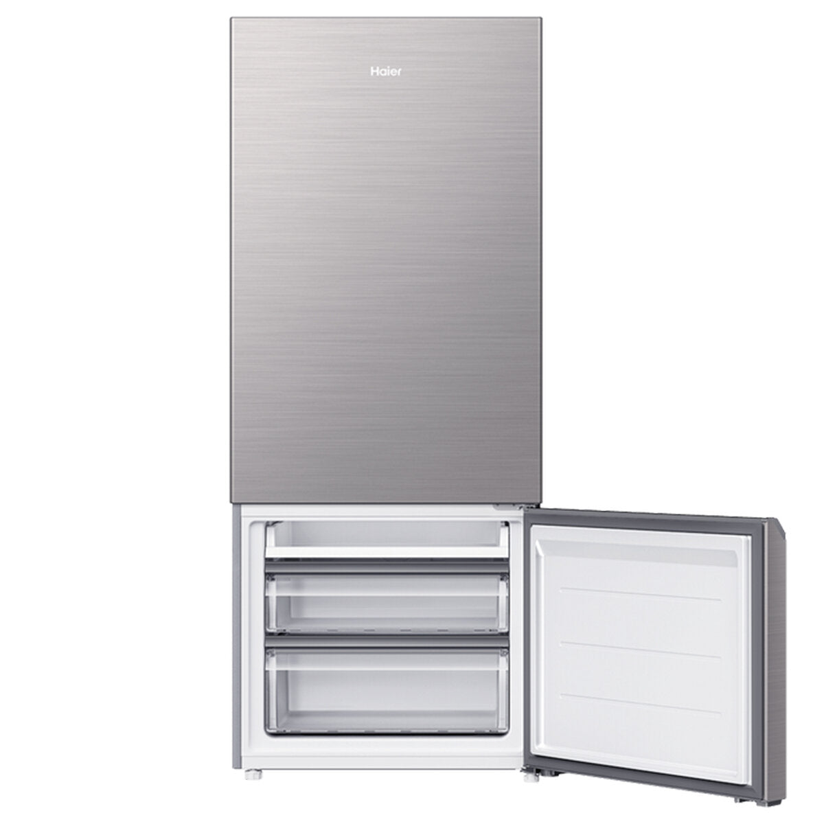 Haier 433L Bottom Mount Refrigerator - Energy Efficient, Stainless Steel Finish (HRF420BS) for Modern Kitchens & Open Floor Plans