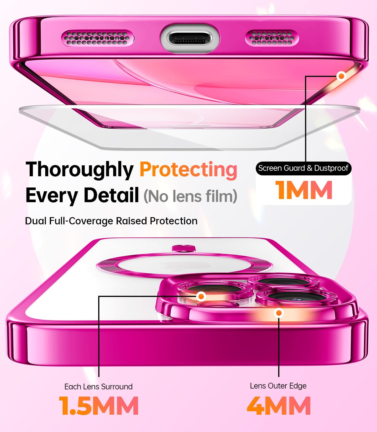 Meifigno Glitter iPhone 16 Pro Max Case 6.9
