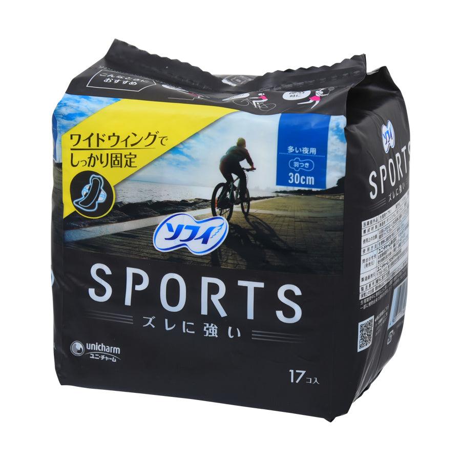 SOFY Sports 30cm Ultra Thin Winged Sanitary Pads - 17 Count Pack for Women | Overnight Protection for Heavy Flow Days | Perfect for Active Lifestyles, Workouts & Travel