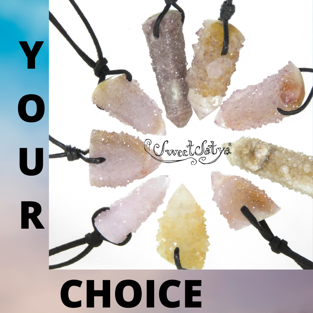 Natural Spirit Cactus Quartz Pendant Necklace - Healing Crystal Jewelry for Chakra Balancing & Energy Protection | Perfect for Meditation, Yoga & Spiritual Gifts