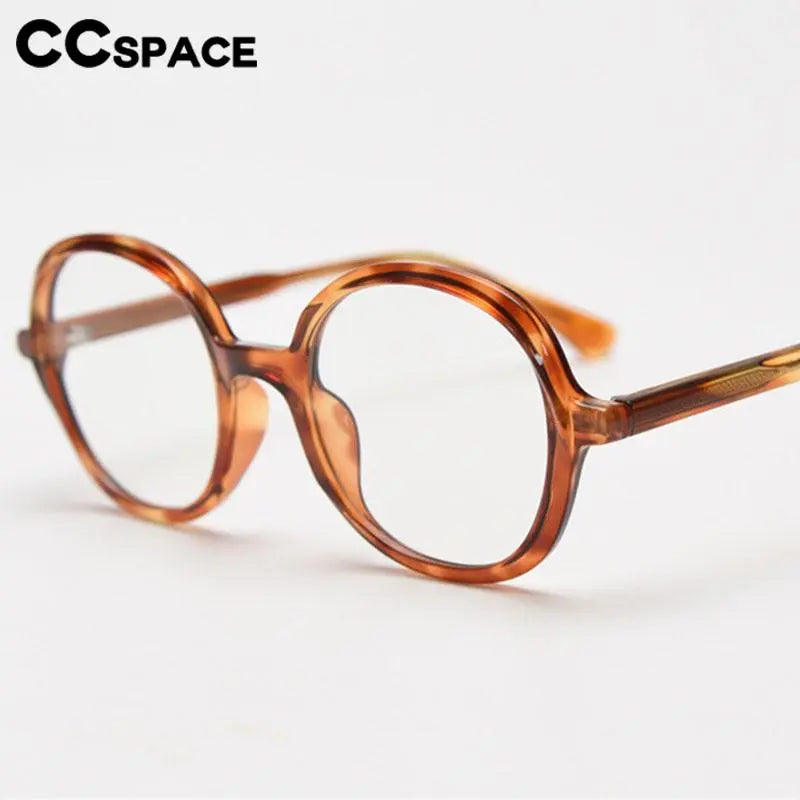 CCspace Unisex Full Rim Large Round TR90 Titanium Eyeglasses Frame 56945 - Lightweight & Durable Glasses for Work, Reading & Fashion