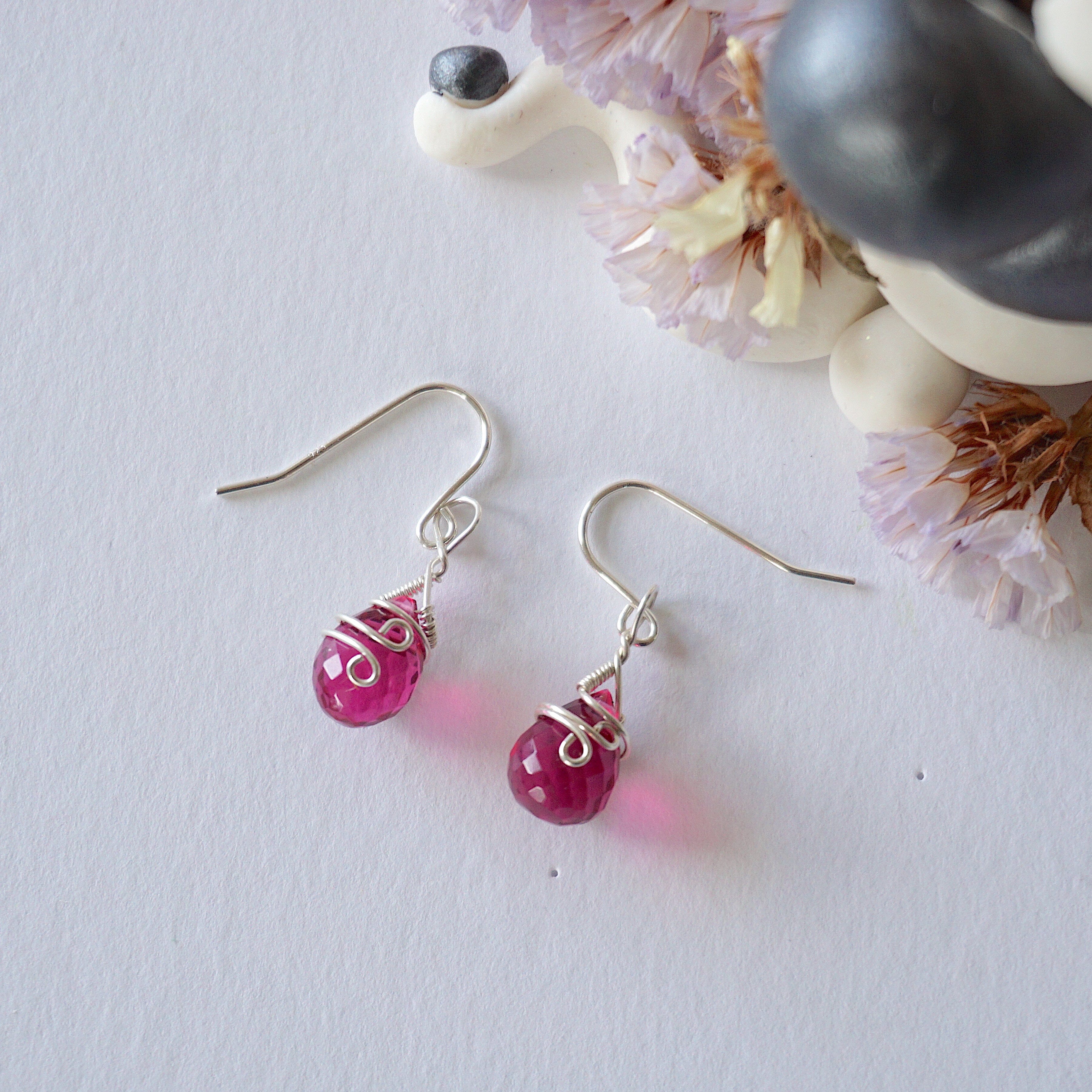 Pink Tourmaline Teardrop Earrings for Women - 925 Sterling Silver Dangle Earrings - Elegant Jewelry Gift for Birthday, Anniversary & Special Occasions