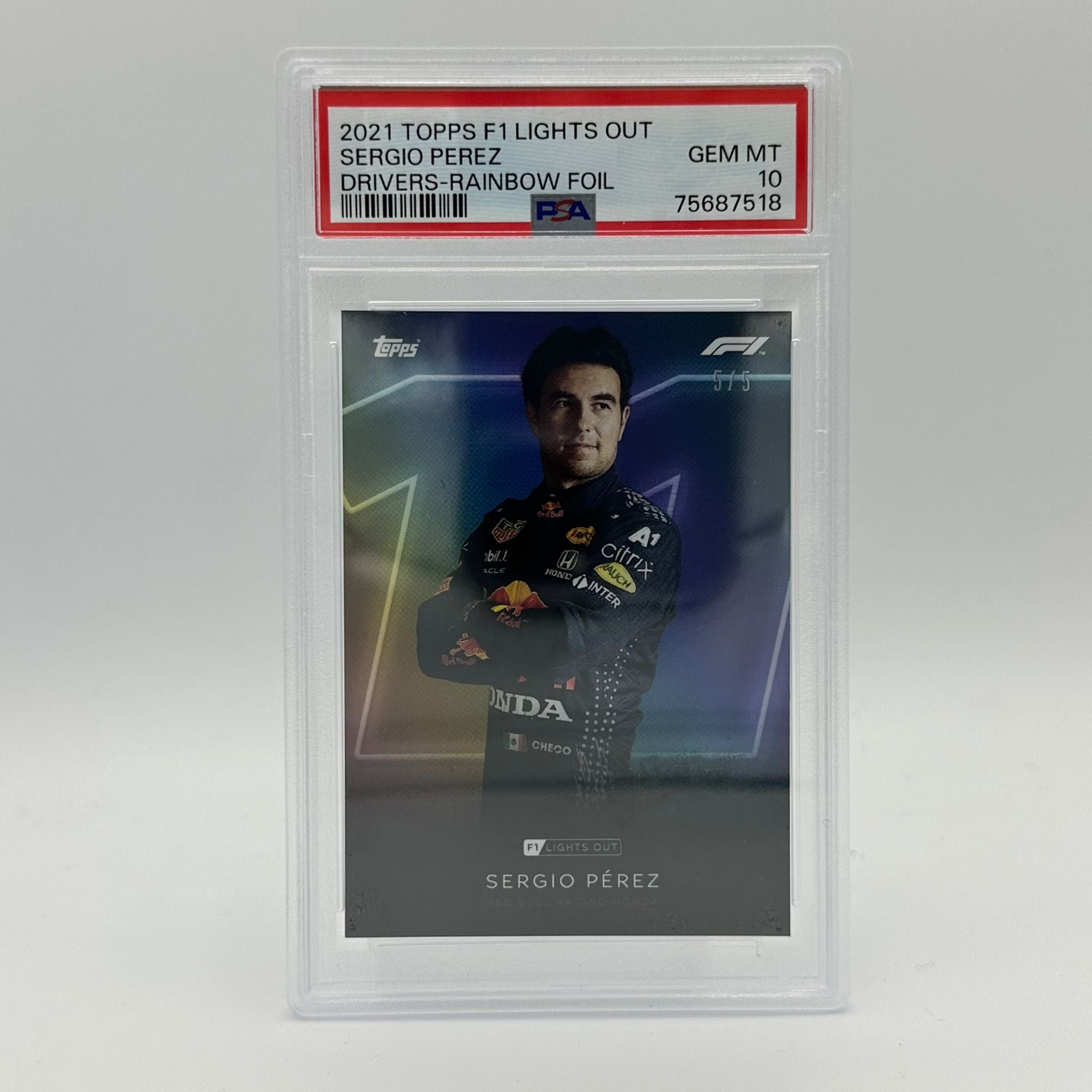 PSA 10 Sergio Perez 2022 Rainbow Foil F1 Drivers Card - Perfect for F1 Collectors, Racing Fans & Sports Memorabilia Enthusiasts