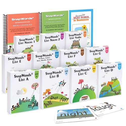 607 SnapWords Sight Word Flash Cards for ESL & ELL - Multisensory & Kinesthetic Teaching Cards - Perfect for Classroom Learning & Homeschooling