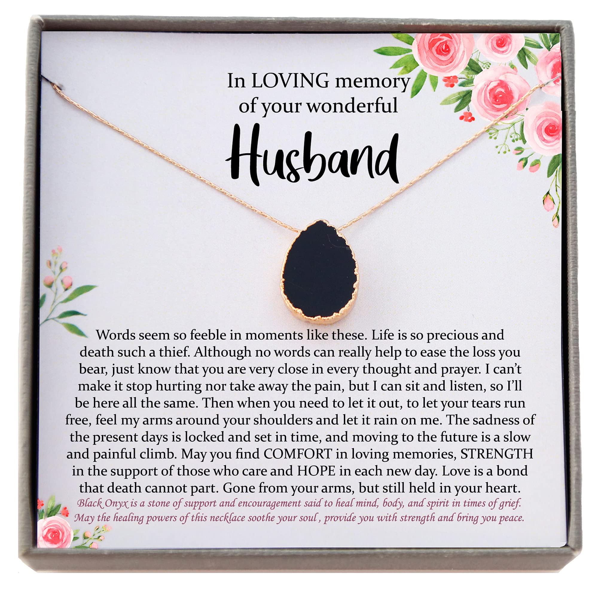 Memorial Necklace for Loss of Husband - Sympathy & Bereavement Gift with Meaningful Message - Comforting Keepsake for Widows, Anniversary Remembrance & Healing Journey