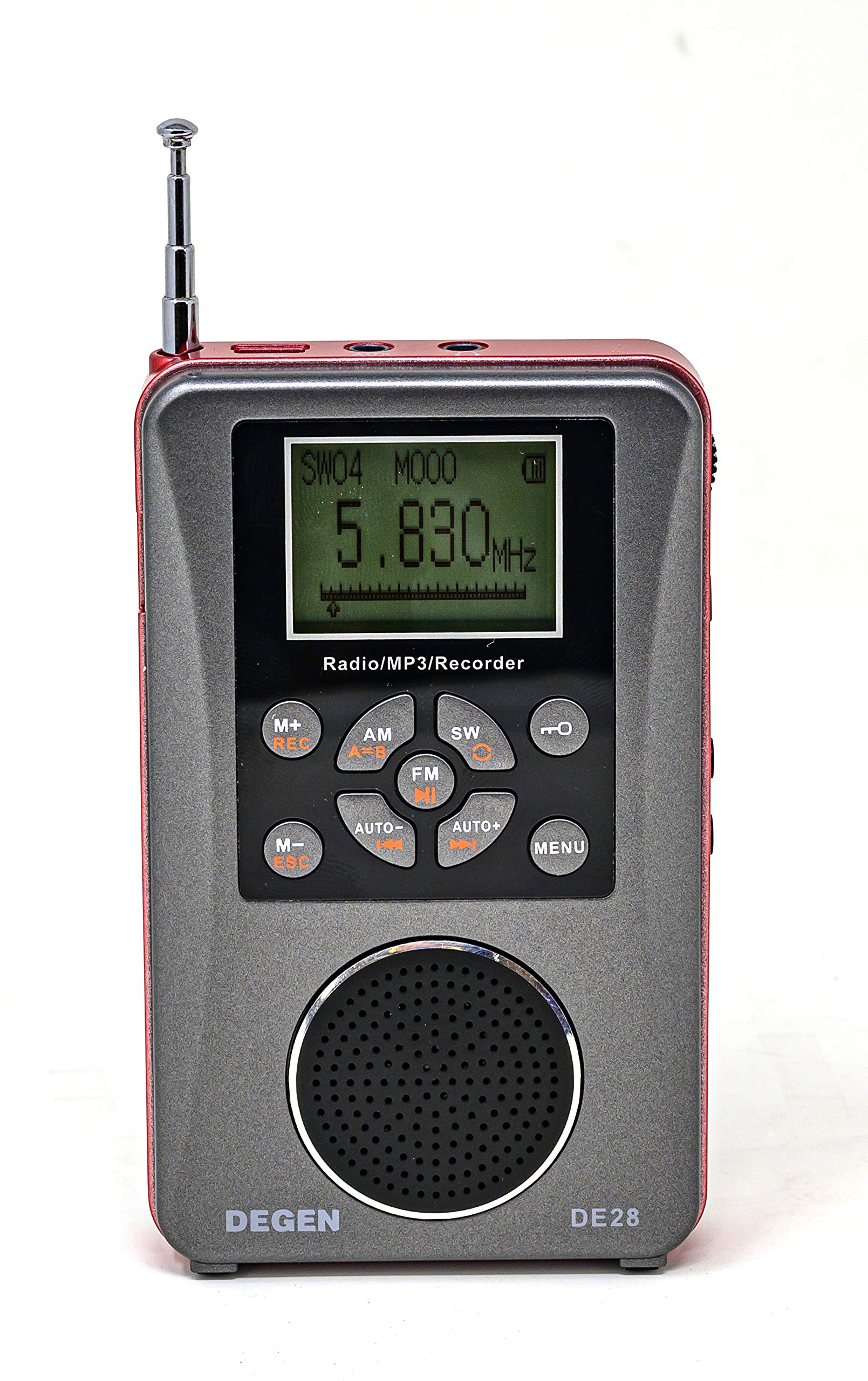 DEGEN DE28 Portable 3-in-1 AM/FM/SW Radio with MP3 Player, Voice Recorder & Micro SD/TF Card Reader - Perfect for Emergency, Outdoor Adventures & Home Use