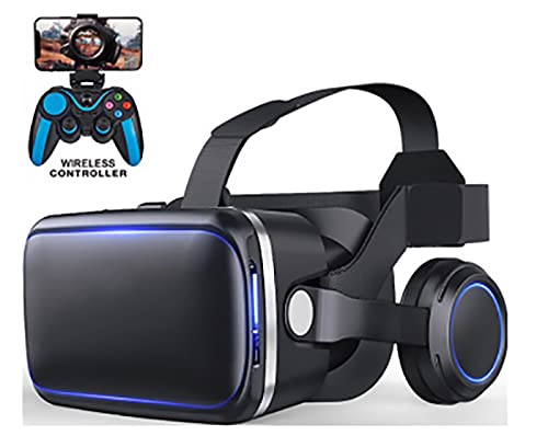 Virtual Reality VR Glasses for Gaming Console & Mobile - 3D Movie Headset with Remote Control - Perfect for Immersive Gaming, Movies & Virtual Experiences