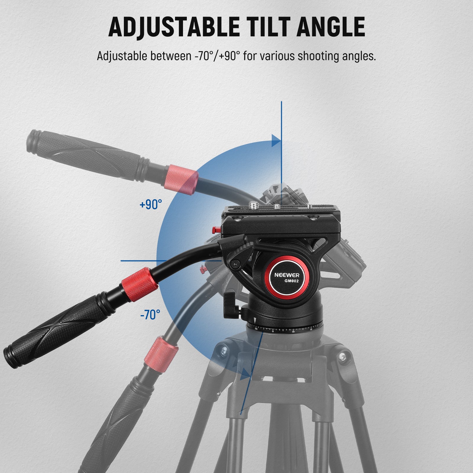 NEEWER GM002 Heavy Duty Video Tripod with Fluid Head - Professional Camera Stand for DSLR, Camcorder, Streaming & Photography - Perfect for YouTube, Vlogging, Live Broadcasts & Film Making