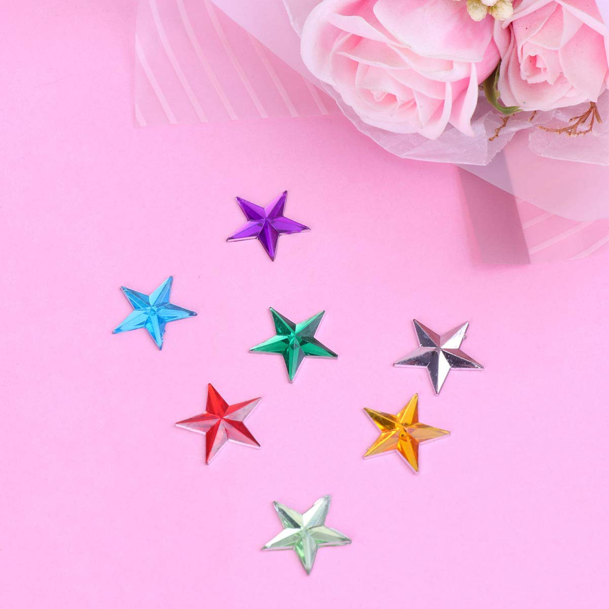 EXCLUZO 5-Pack Self-Adhesive Acrylic Flatback Rhinestone Stickers - Sparkling Crystal Gems for DIY Crafts, Nail Art, Scrapbooking & Home Decor
