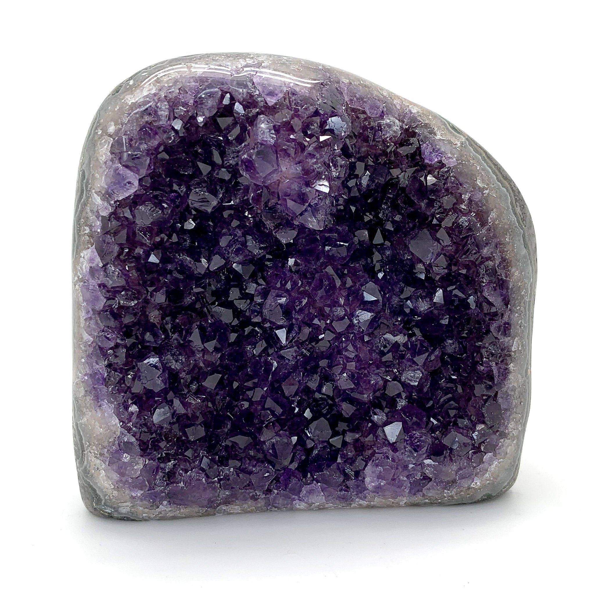 Natural Amethyst Crystal Specimen - Hand-Polished Free Form Cut Base for Healing & Decor | Perfect for Home, Office & Meditation Spaces