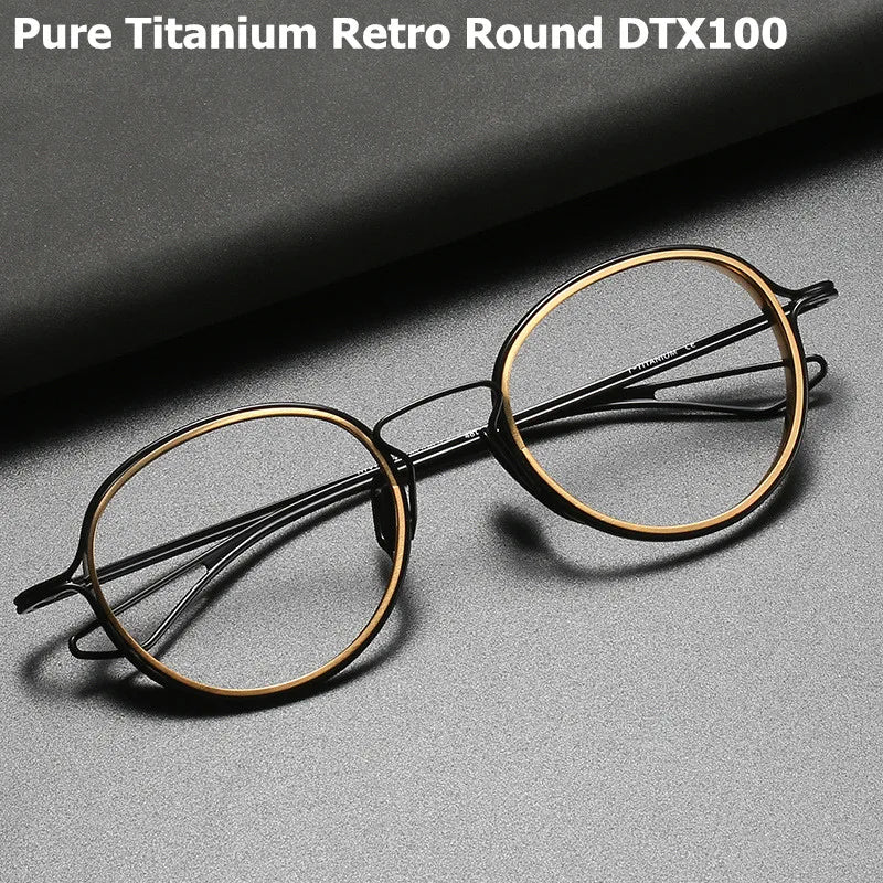 Unisex Full Rim Oval Round Titanium Eyeglasses Frame 42410 - Lightweight Durable Glasses for Men & Women - Perfect for Reading, Driving & Everyday Use