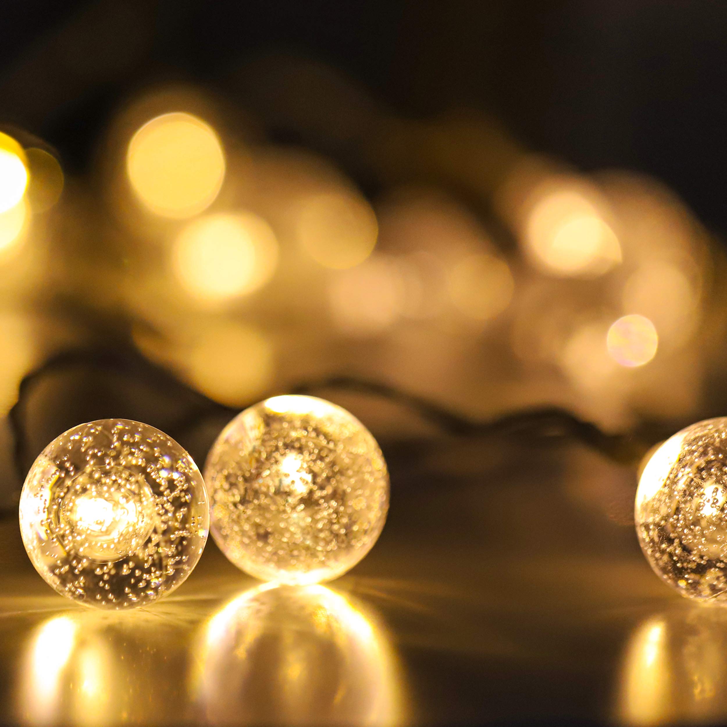 myCozyLite Battery Operated LED String Lights - 20 Warm White Crystal Globe Lights with Timer, 10ft Clear Wire for Indoor & Outdoor Decor - Perfect for Bedroom, Wedding, Party, Garden, Patio, Balcony