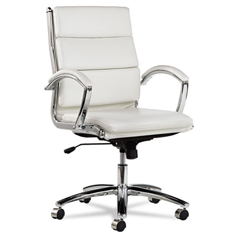 Neratoli Mid Back Slim Profile Office Chair with Chrome Base - Ergonomic Desk Chair for Home & Office Workspace, Gaming, and Study