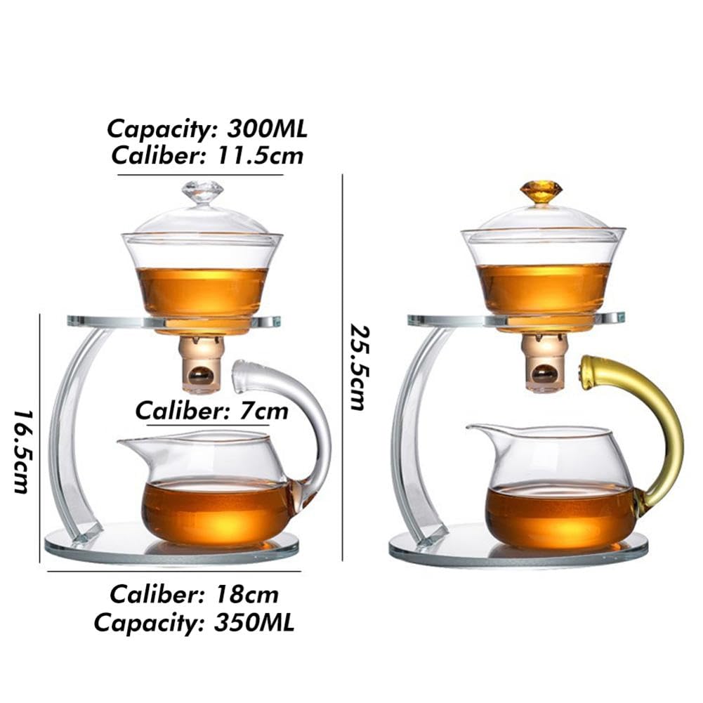 Premium Magnetic Teapot - Lazy Semi-Automatic Glass Tea Infuser with Heat-Resistant Borosilicate Glass - Ideal for Brewing Loose Leaf Tea, Blooming Flower Tea & Herbal Tea - Perfect Tea Maker Gift Set for Home, Office, Meditation & Holiday Gifting