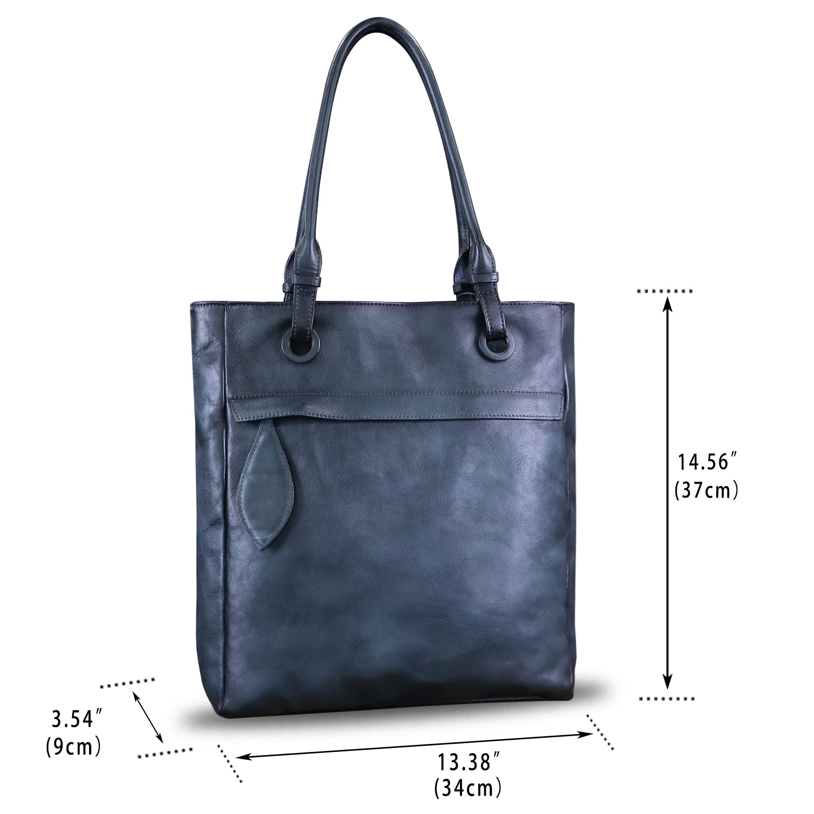 Genuine Leather Handbags for Women - Top Handle Work Tote Bag, Retro Satchel Purse for Office, Travel & Everyday Use